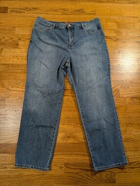 Gloria Vanderbilt Amanda Jeans Medium Wash Stretch Straight Leg Womens 18 Short